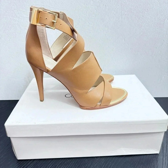 Calvin Klein Valarie Cow Roma Heels in Caramel - Size 9M - Picture 5 of 7